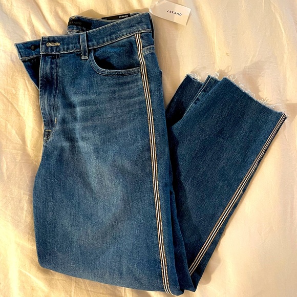 J Brand Denim - J Brand Jules ankle straight with tuxedo stripe
